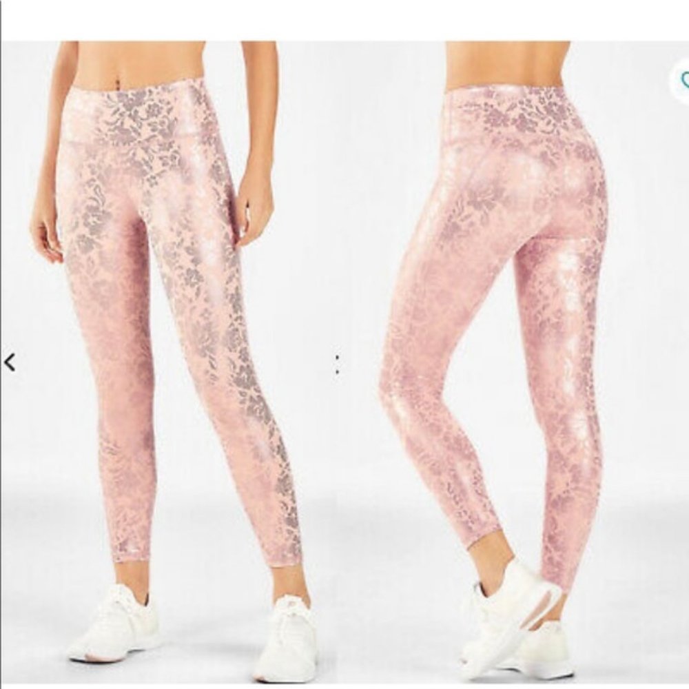 Luxe by Fabletics metallic floral leggings